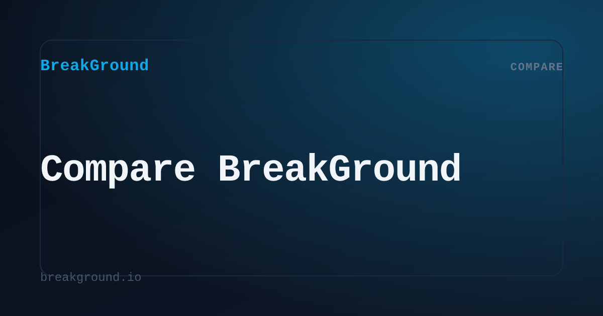 Alternatives & comparisons — every competitor | BreakGround