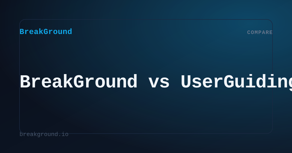 BreakGround vs UserGuiding | BreakGround