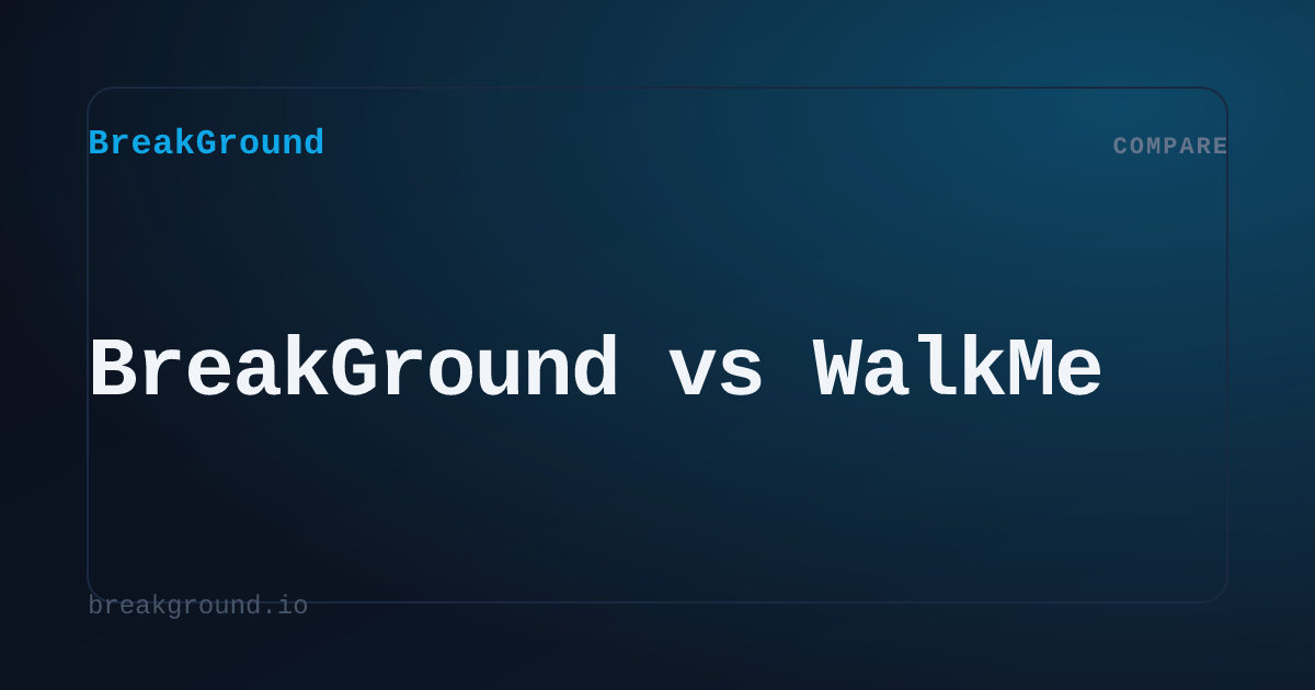 BreakGround vs WalkMe | BreakGround