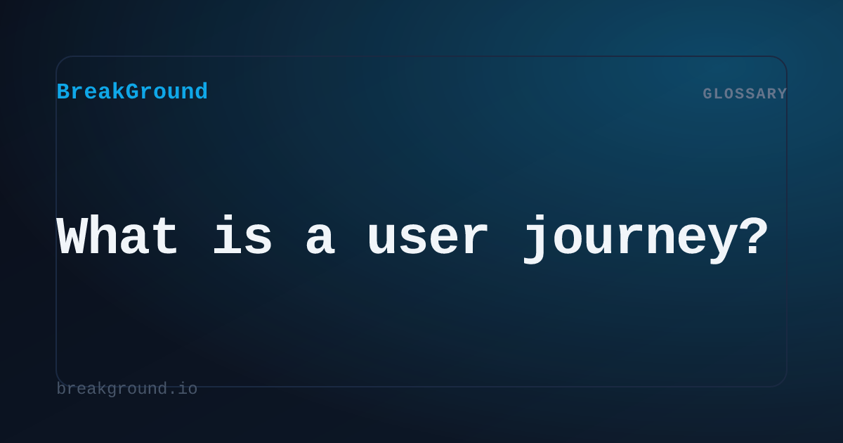 What is a user journey? | BreakGround
