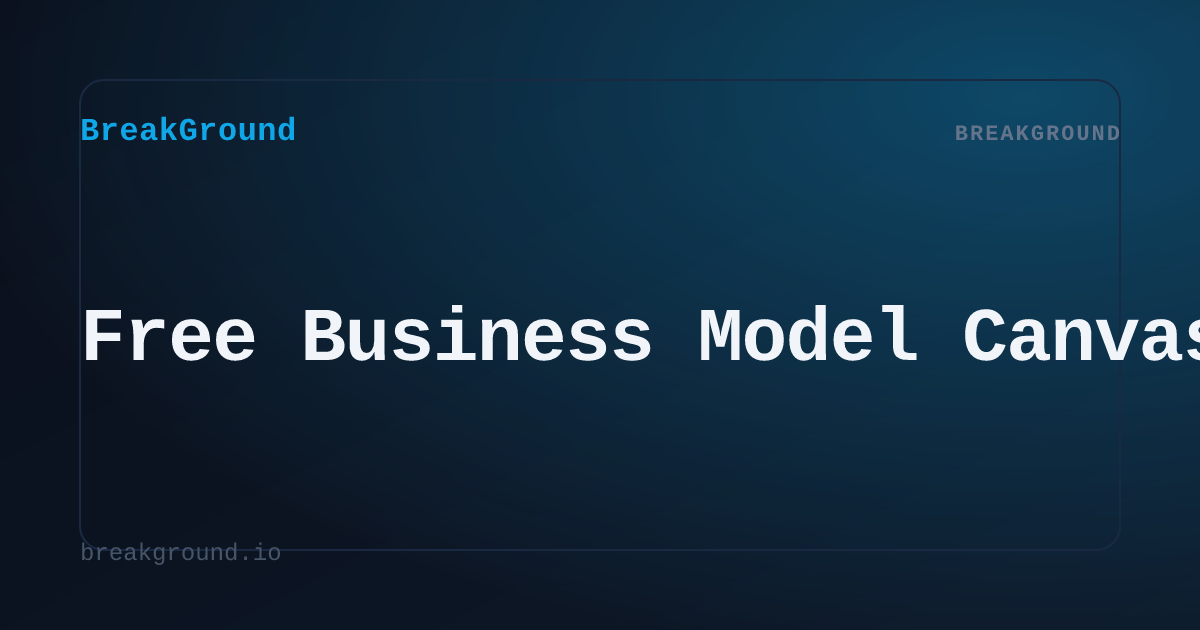 Free Business Model Canvas Maker & Template | BreakGround