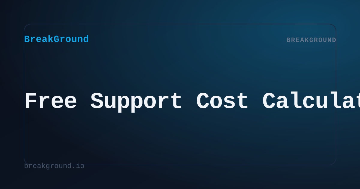Free Support Cost & Ticket ROI Calculator | BreakGround