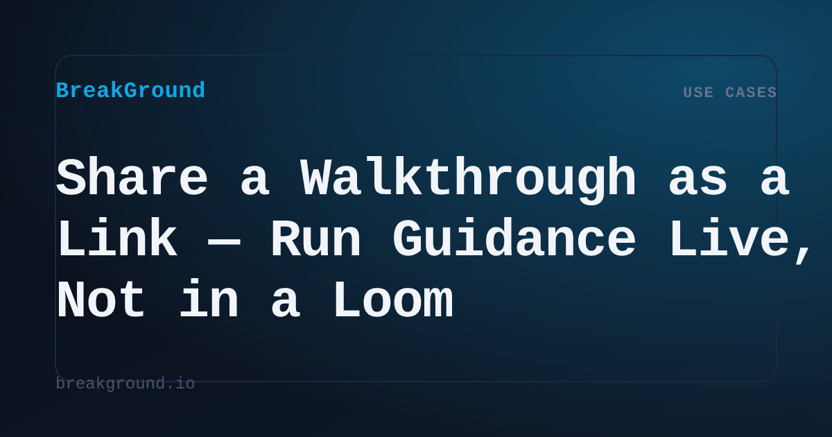 Share Interactive Product Walkthroughs | BreakGround